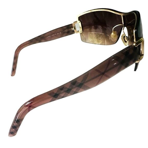 BURBERRY Shield Sunglasses B3043 Plaid Designer Luxury Sunglasses Serial Number - Picture 3 of 14